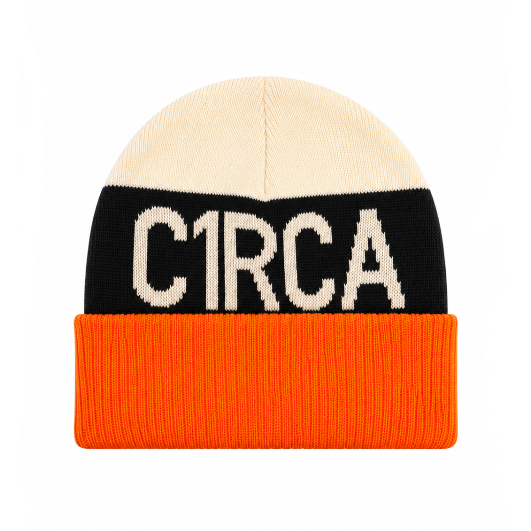 C1RCA BEANIE – CREAM/BLACK/ORANGE