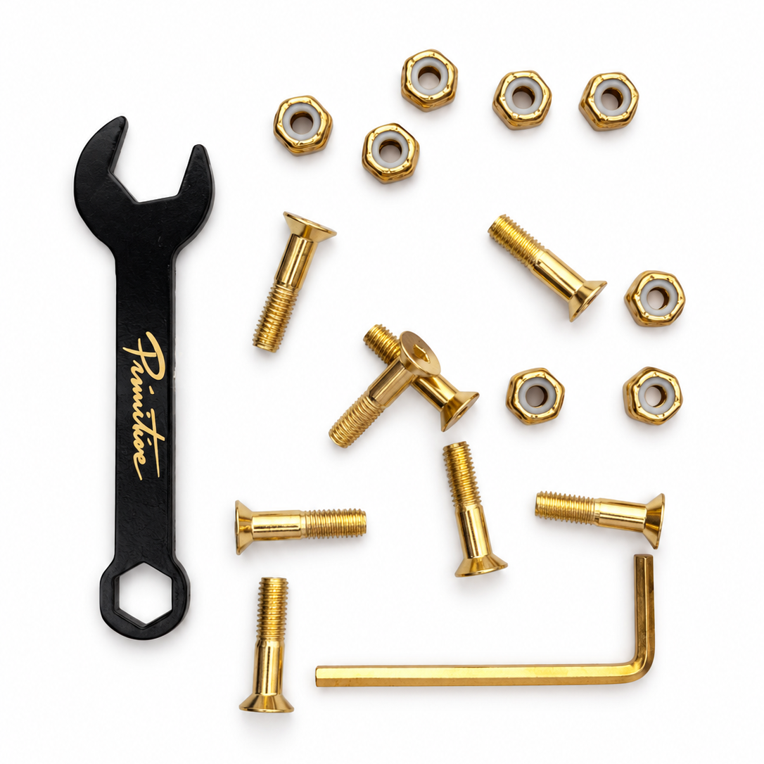 PRIMITIVE SKATEBOARD HARDWARE 1" – GOLD