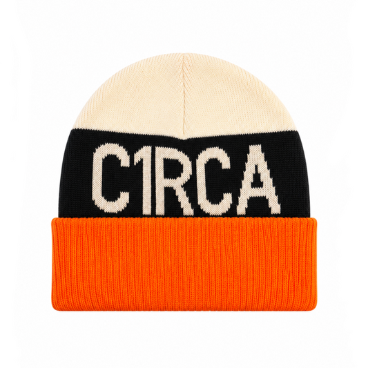 C1RCA BEANIE – CREAM/BLACK/ORANGE